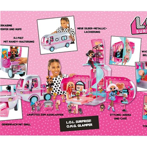 اسباب بازی ماشین 4 در 1 LOL Surprise سری OMG مدل Glamper Fashion Camper _اسباب بازی عروسک دخترانه